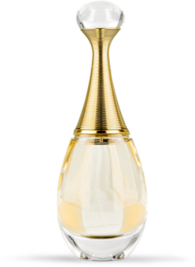 Glass Perfume Bottle Isolated on White Background